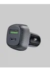 Mey İthalat® PD Destekli 38W Araç Şarj Başlığı Type-C + USB Çift Çıkış Hızlı Şarj