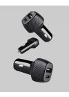 Mey İthalat® PD Destekli 38W Araç Şarj Başlığı Type-C + USB Çift Çıkış Hızlı Şarj