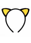 Mey İthalat® Peluş Kedi Kulak Taç Sarı Siyah – Çocuk Parti Kamp; Kostüm Tacı