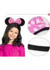 Mey İthalat® Pembe Fiyonklu Minnie Mouse Tacı Mini Kulak