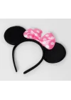 Mey İthalat® Pembe Fiyonklu Minnie Mouse Tacı Kulak