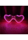 Mey İthalat® Pembe LED Işıklı Kalp Gözlük – 3 Modlu Parti