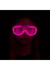 Mey İthalat® Pembe Led Işıklı Parti Gözlüğü - Neon Glow Şerit Gözlük 3 Modlu