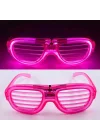 Mey İthalat® Pembe Led Işıklı Parti Gözlüğü - Neon Glow Şerit Gözlük 3 Modlu