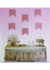 Mey İthalat® Pembe Üzeri Altın Hoşgeldin Kızım Flama Süs