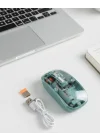 Mey İthalat® Pilli Kablosuz Mouse Bluetooth ve USB Uyumlu Sessiz Tıklama