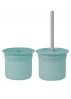 Mey İthalat®   Ham+Hüp Pipetli Silikon Bardak Seti Aqua Green / Powder Grey