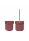 Mey İthalat®   Ham+Hüp Pipetli Silikon Bardak Seti Velvet Rose / Powder Grey
