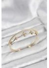 Mey İthalat® Pirinç Gold Renk Çiçek Model Kadın Bileklik
