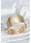 Mey İthalat® Pirinç Gold Renk Levha Model Kadın Bileklik