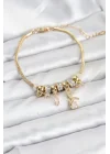 Mey İthalat® Pirinç Gold Renk Tinkerbell Charmlı Kadın Bileklik