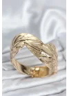 Mey İthalat® Pirinç Gold Renk Yaprak Model Kadın Bileklik