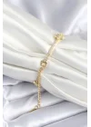 Mey İthalat® Pirinç Gold Renk Yıldız Model Kadın Bileklik