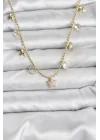 Mey İthalat® Pirinç Gold Renk Yıldız Model Kadın Kolye