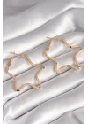 Mey İthalat® Pirinç Gold Renk Yıldız Model Kadın Küpe
