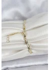 Mey İthalat® Pirinç Gold Renk Zirkon Taşlı Kadın Bileklik