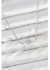 Mey İthalat® Pirinç Gümüş Renk Düğüm Kalp Model Kadın Kolye
