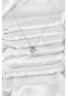 Mey İthalat® Pirinç Gümüş Renk Minimal Charmlı Kadın Kolye