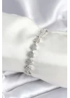 Mey İthalat® Pirinç Gümüş Renk Yıldız Model Kadın Bileklik
