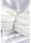 Mey İthalat® Pirinç Gümüş Renk Yıldız Model Kadın Bileklik