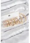 Mey İthalat® Pirinç Halka Model Gold Renk Kadın Set Küpe