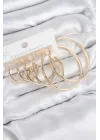 Mey İthalat® Pirinç Halka Model Gold Renk Kadın Set Küpe
