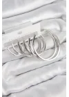Mey İthalat® Pirinç Halka Model Gümüş Renk Kadın Set Küpe