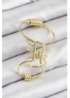 Mey İthalat® Pirinç Halkalı Model Gold Renk Kıkırdak Küpe