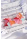 Mey İthalat® Pirinç Karışık Soft Renkli Flora Küpe