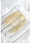 Mey İthalat® Pirinç Tel Sarma Model Gold Renk Kadın Bileklilk