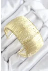 Mey İthalat® Pirinç Tel Sarma Model Gold Renk Kadın Bileklilk