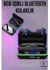 Mey İthalat® Powerbank Özellikli Kablosuz Bluetooth Kulaklık RGB Işıklı