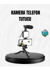 Mey İthalat® Profesyonel Vlog Çekim Kiti LED Işıklı Tripod Mikrofonlu Telefon Seti