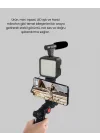 Mey İthalat® Profesyonel Vlog Çekim Kiti LED Işıklı Tripod Mikrofonlu Telefon Seti