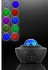 Mey İthalat® Projektör Yıldız Gece Lambası Disko Topu Bluetooth Bağlantılı Taşınabilir Şarjlı