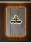 Mey İthalat® PS5 Logo Dekoratif Duvar Süsü Oyun Odası ve Salon Uyumu