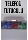 Mey İthalat® Q Klavye RGB Işıklı Klavye Ve Mouse Seti Kablolu Mouse Hediyeliş