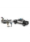 Mey İthalat® Ram 2500 Polis Aracı,Römork,Zodyak, 2 Figür Ve Aksesuarlar