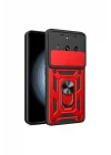Mey İthalat®  Realme 11 Pro Kılıf Pars Lens Yüzüklü Silikon - Kırmızı