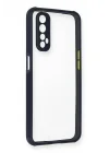 Mey İthalat®  Realme 7 Kılıf Miami Şeffaf Silikon - Lacivert