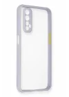 Mey İthalat®  Realme 7 Kılıf Miami Şeffaf Silikon - Lila