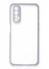 Mey İthalat®  Realme 7 Kılıf Miami Şeffaf Silikon - Lila