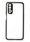 Mey İthalat®  Realme 7 Kılıf Miami Şeffaf Silikon - Siyah