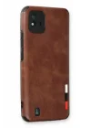 Mey İthalat®  Realme C11 2021 Kılıf Loop Deri Silikon - Kahverengi