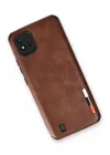 Mey İthalat®  Realme C11 2021 Kılıf Loop Deri Silikon - Kahverengi