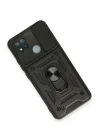 Mey İthalat®  Realme C11 2021 Kılıf Pars Lens Yüzüklü Silikon - Siyah