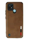 Mey İthalat®  Realme C21 Kılıf Loop Deri Silikon - Kahverengi