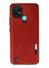 Mey İthalat®  Realme C21 Kılıf Loop Deri Silikon - Kırmızı