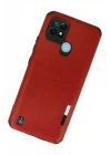 Mey İthalat®  Realme C21 Kılıf Loop Deri Silikon - Kırmızı