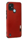 Mey İthalat®  Realme C21 Kılıf Loop Deri Silikon - Kırmızı